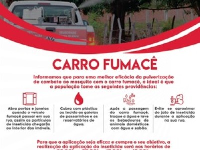 Prefeitura reforça a prevenção contra a dengue com o uso de carro fumacê, em Matões