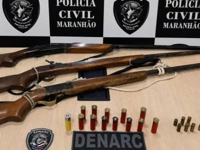 Armas, drogas e 2 pessoas presas em operação das polícias de Timon e Caxias