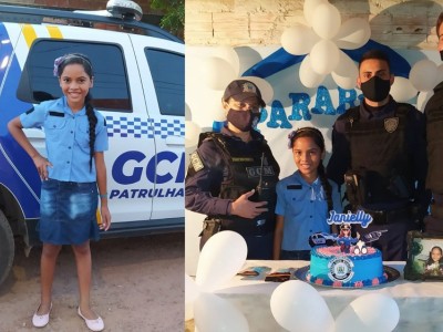 Menina ganha festa surpresa de aniversário da Guarda Municipal de Timon