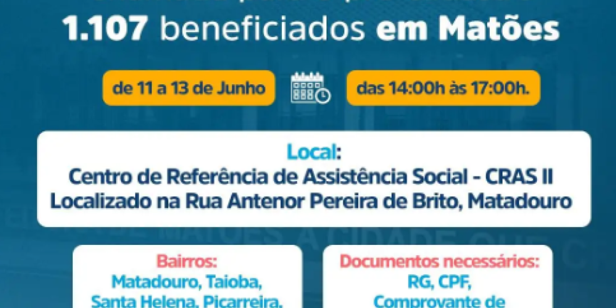 Prefeitura de Matões convoca beneficiários do Bolsa Família para pré-cadastro no Programa "Maranhão Livre da Fome