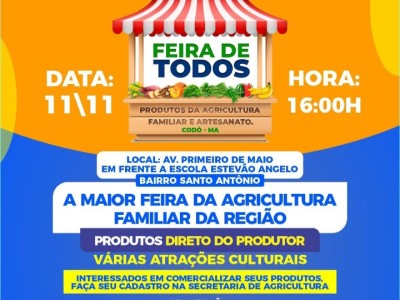 Prefeitura de Codó realizará mais uma edição da Feira de Todos nesta sexta-feira (11)