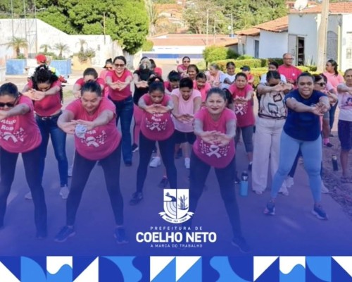 Caminhada Rosa mobiliza equipe da UAPS Nonato Sampaio em ação de conscientização sobre o câncer de mama em Coelho Neto