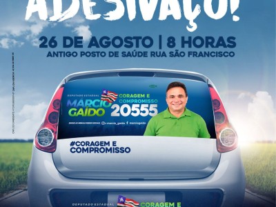 Candidato a deputado estadual, Márcio Gaido convida eleitores para adesivaço em Aldeias Altas