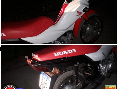 Polícia Militar localiza motocicleta roubada no bairro Anterior Viana