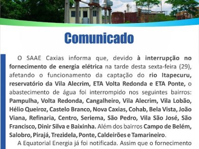  Caminhão derruba dois postes e compromete fornecimento de água em 26 bairros de Caxias