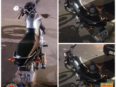 Polícia Militar recupera motocicleta com restrição de roubo e furto no bairro Bela Vista
