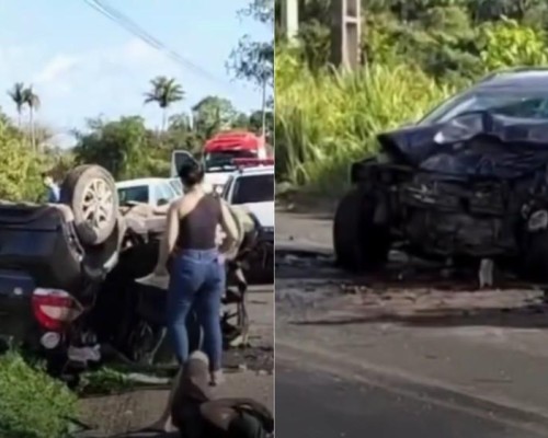 Colisão frontal deixa três mortos na BR-135, em Presidente Dutra