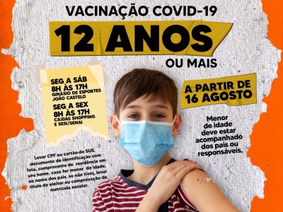 Caxias amplia vacinação contra a Covid-19 para a população em geral a partir dos 12 anos