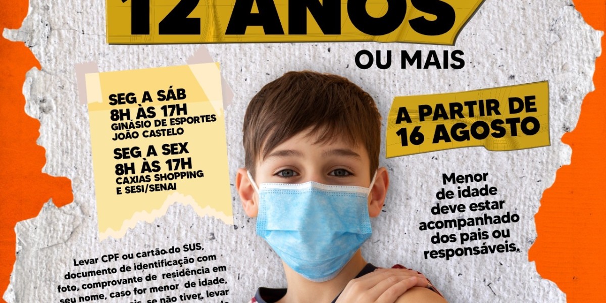 Caxias amplia vacinação contra a Covid-19 para a população em geral a partir dos 12 anos