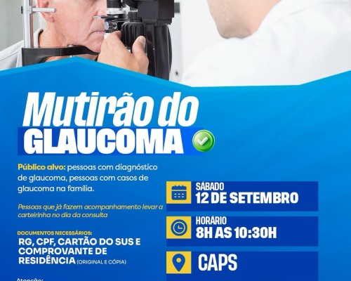 Parnarama:     Ação de saúde oferecerá acompanhamento especializado para pessoas com glaucoma
