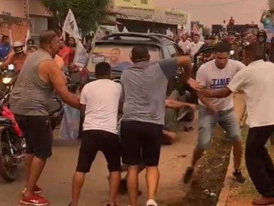 Pancadaria é registada na motocada do candidato a deputado coronel Schnneyder em Timon 