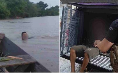 Suspeito de abuso sexual é flagrado, tenta fugir nadando e acaba preso em Arari 