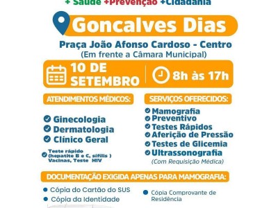 Carreta da Mulher chega a Gonçalves Dias com atendimentos de saúde e cidadania